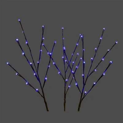 Blue Lighted Branch Set of 3