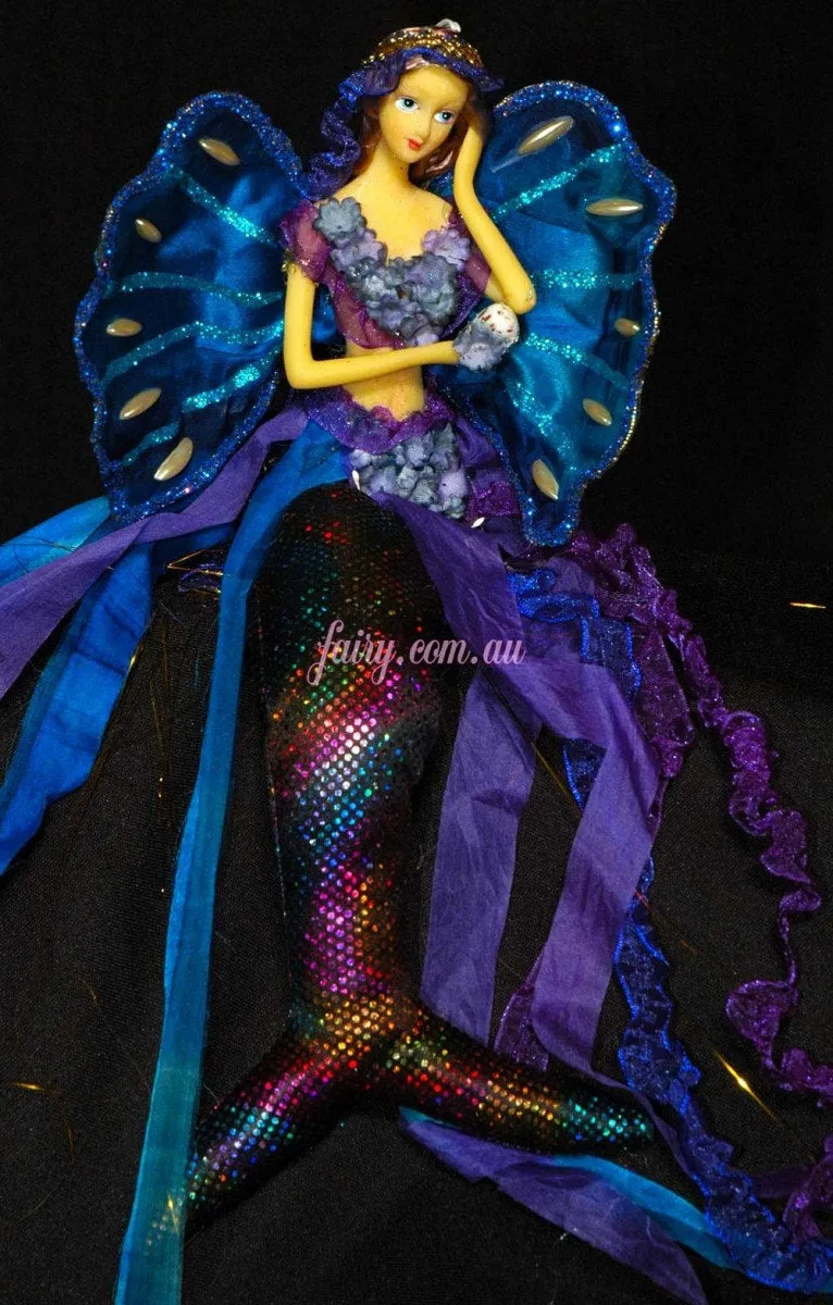 Blue/ Purple, l Mermaid Tail  Doll. 33cm