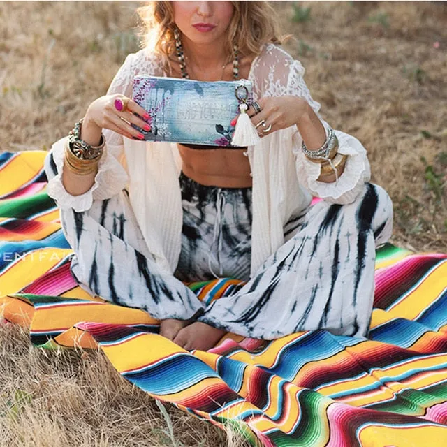 Boho Colourful Beach Blanket 150x200cm