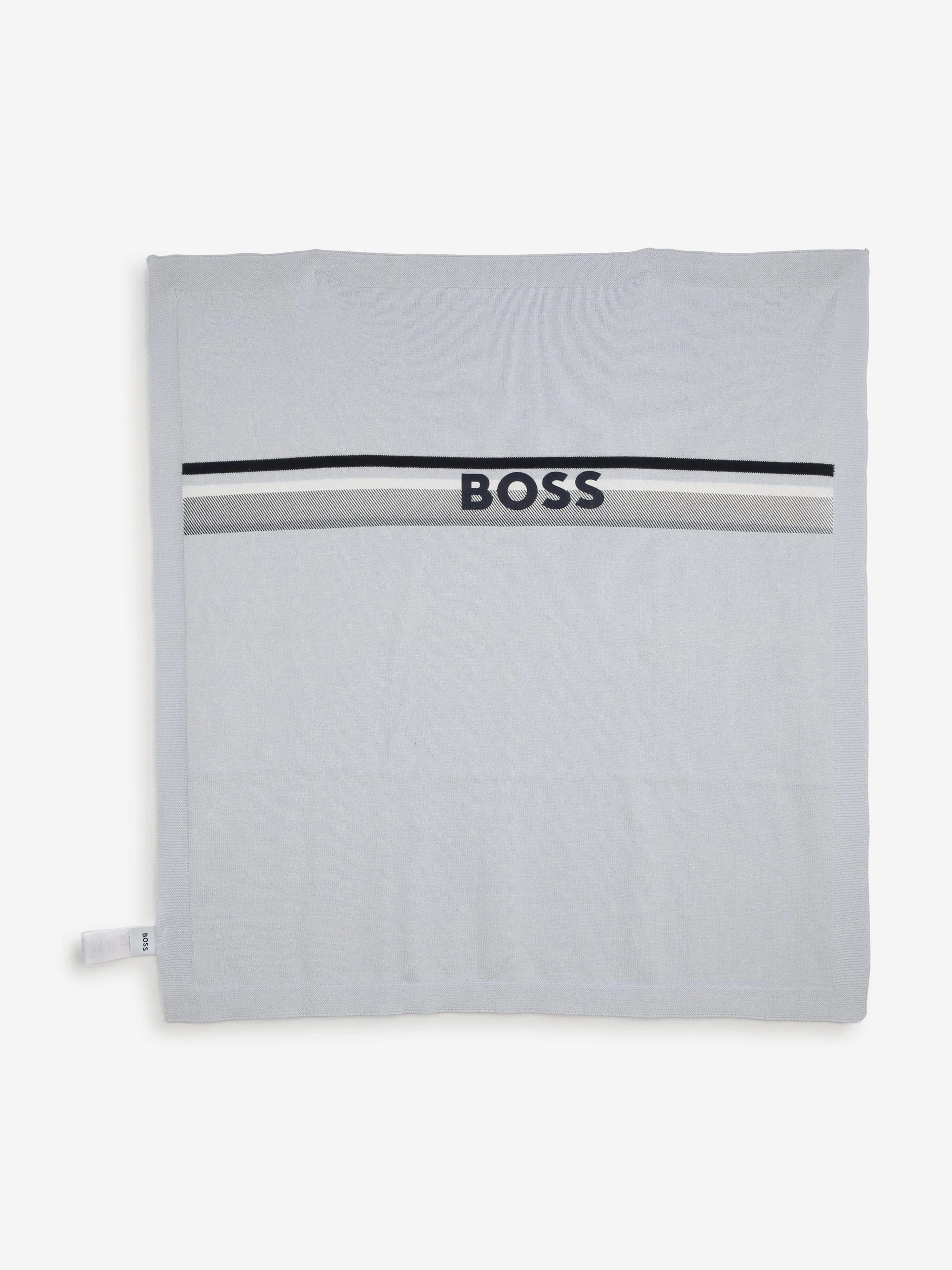 BOSS Baby Boys Cotton Knitted Blanket in White (75cm)