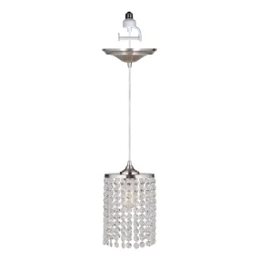 Brushed Nickel Grand Crystal Shade Instant Pendant Recessed Can Conversion Kit