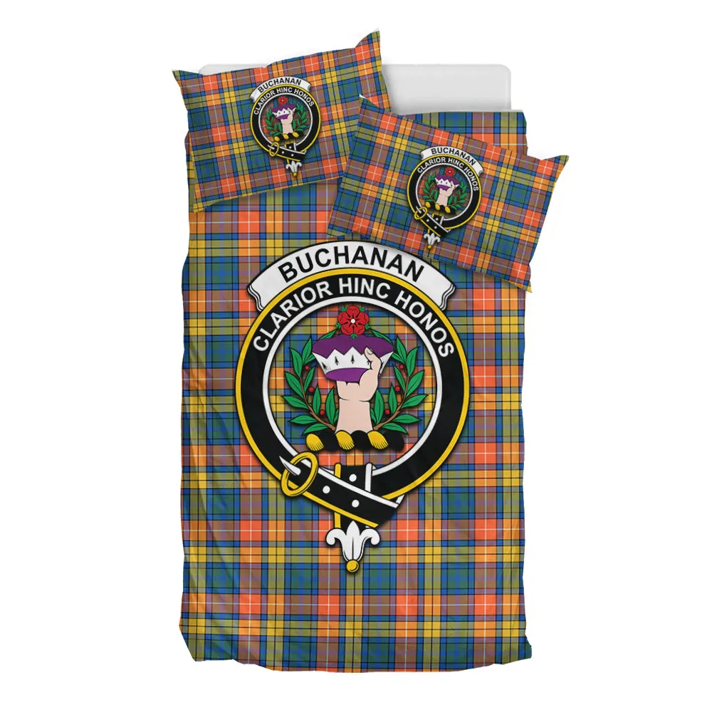 Buchanan Ancient Tartan Bedding Set with Family Crest