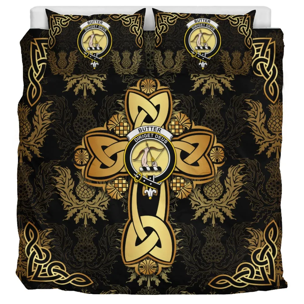 Butter Clan Bedding Sets Gold Thistle Celtic Style