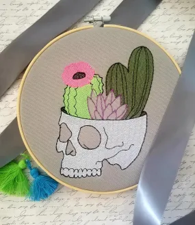 Cactus Skull Sketchy (4 Sizes included) machine embroidery design DIGITAL DOWNLOAD