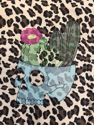 Cactus Skull Sketchy (4 Sizes included) machine embroidery design DIGITAL DOWNLOAD