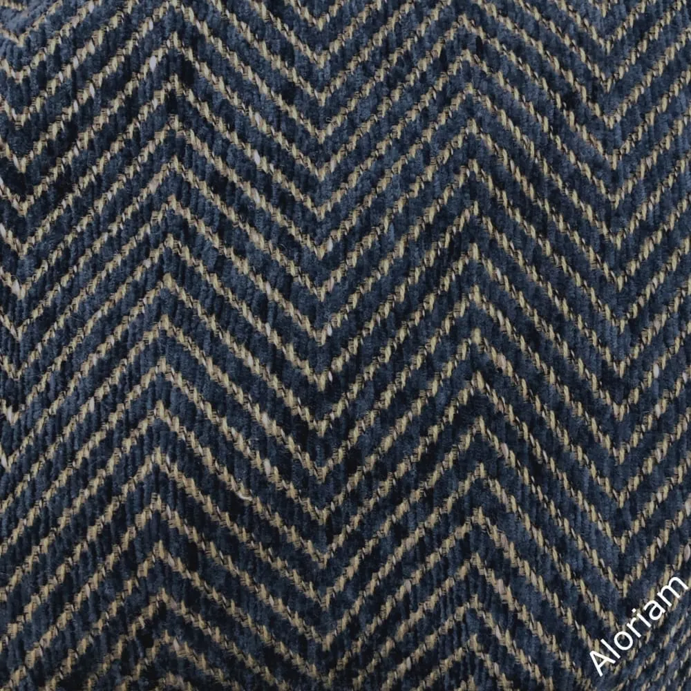 Cambridge Dark Blue Herringbone Chenille Pillow Cover