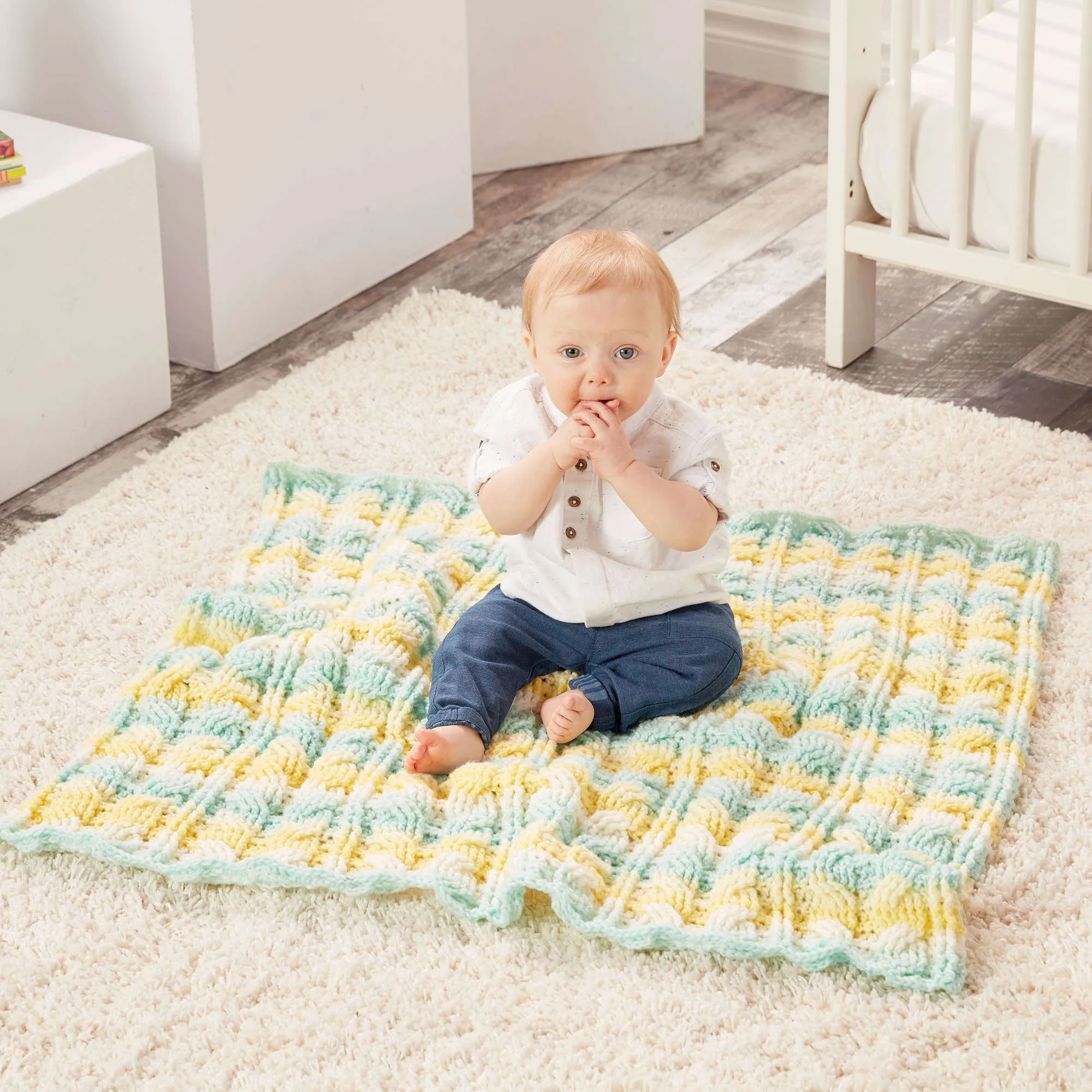 Caron Citrus Cables Crochet Baby Blanket