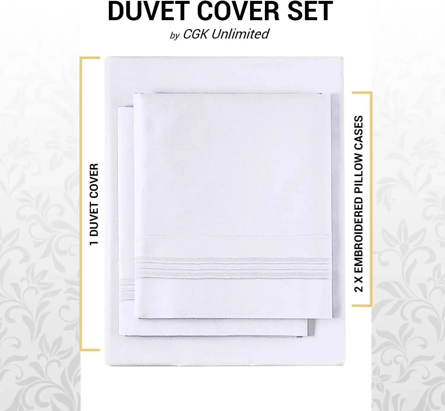 CGK Plain Duvet Cover Set-White