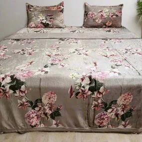 Champaigne Shade Floral Print Warm Duvet Cover Set