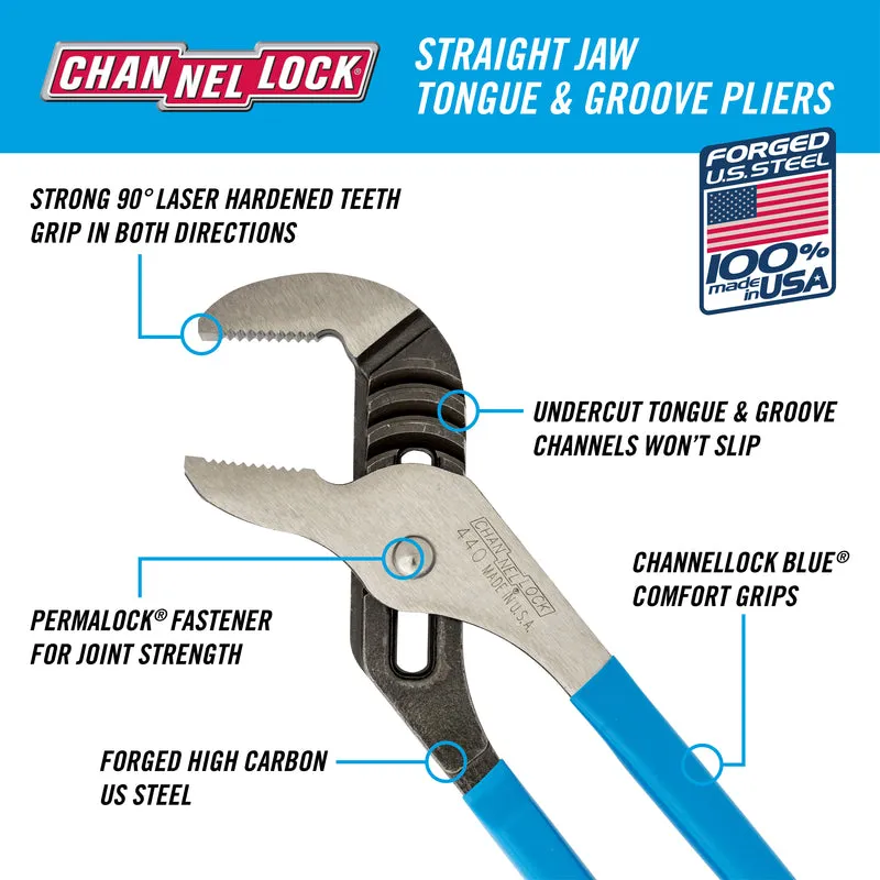 Channellock 12 in. Carbon Steel Tongue and Groove Pliers