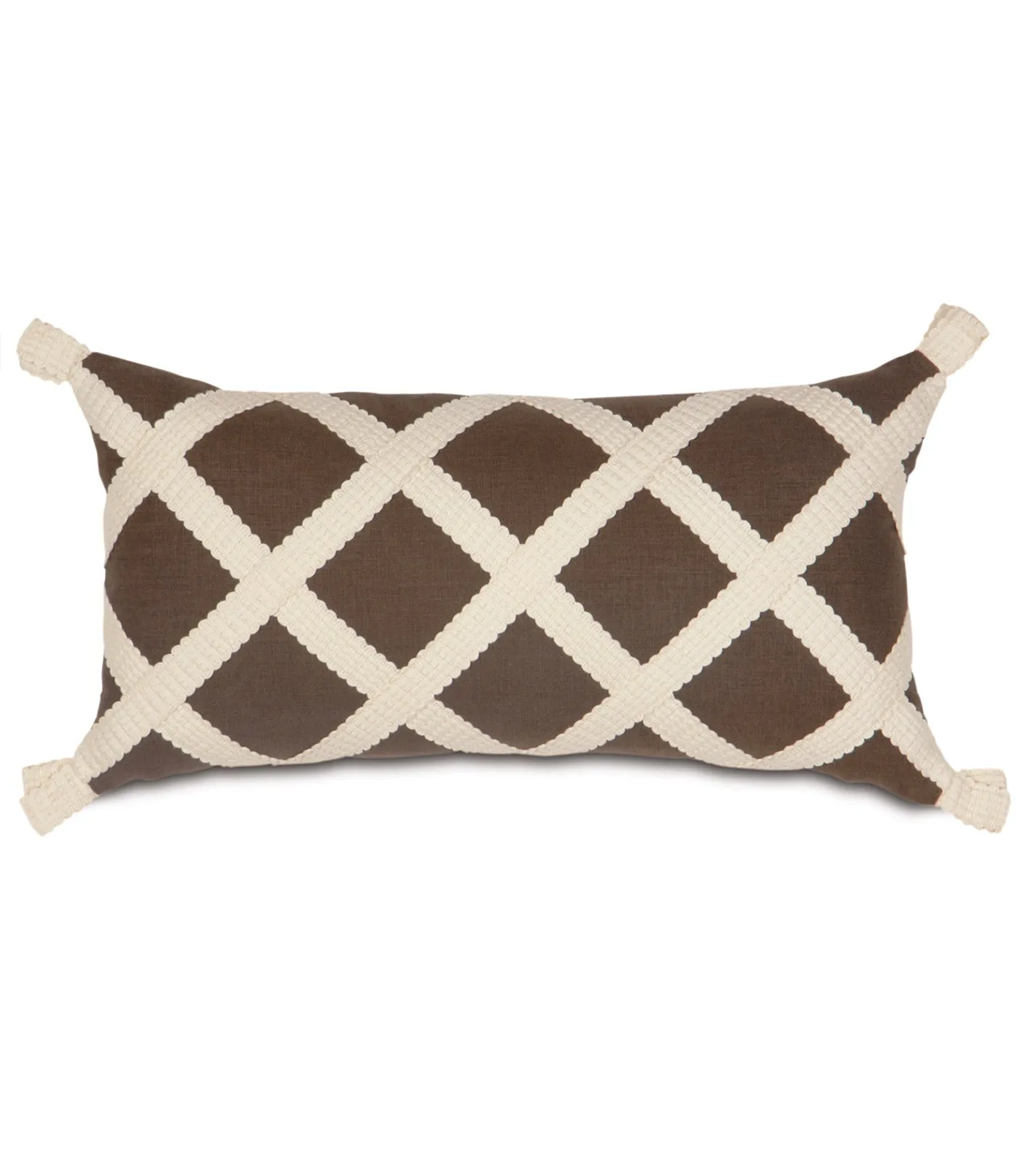 Chestnut Brown Leon Gimp Trim Lumbar Pillow Cover 11x21