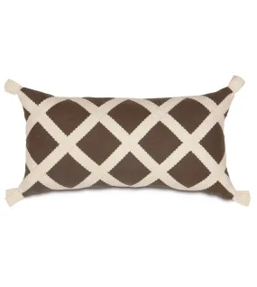 Chestnut Brown Leon Gimp Trim Lumbar Pillow Cover 11x21