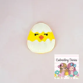 Chickie In Egg Feltie File - Easter Feltie - ITH Embroidery Design - Embroidery Digital File - Machine Embroidery Design