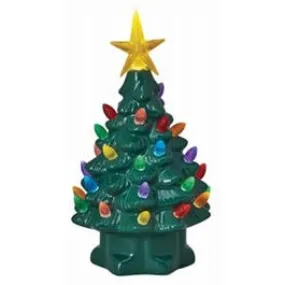 Christmas Tree, Vintage Porcelain With LED Lights, 5.5-In.