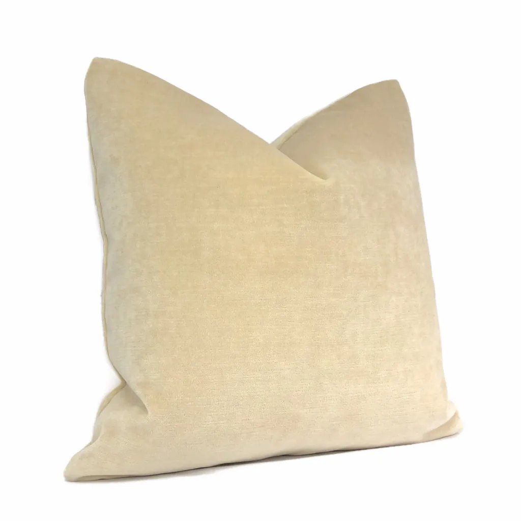 (CLEARANCE) JB Martin Parchment Ivory Cotton Velvet Pillow Cover