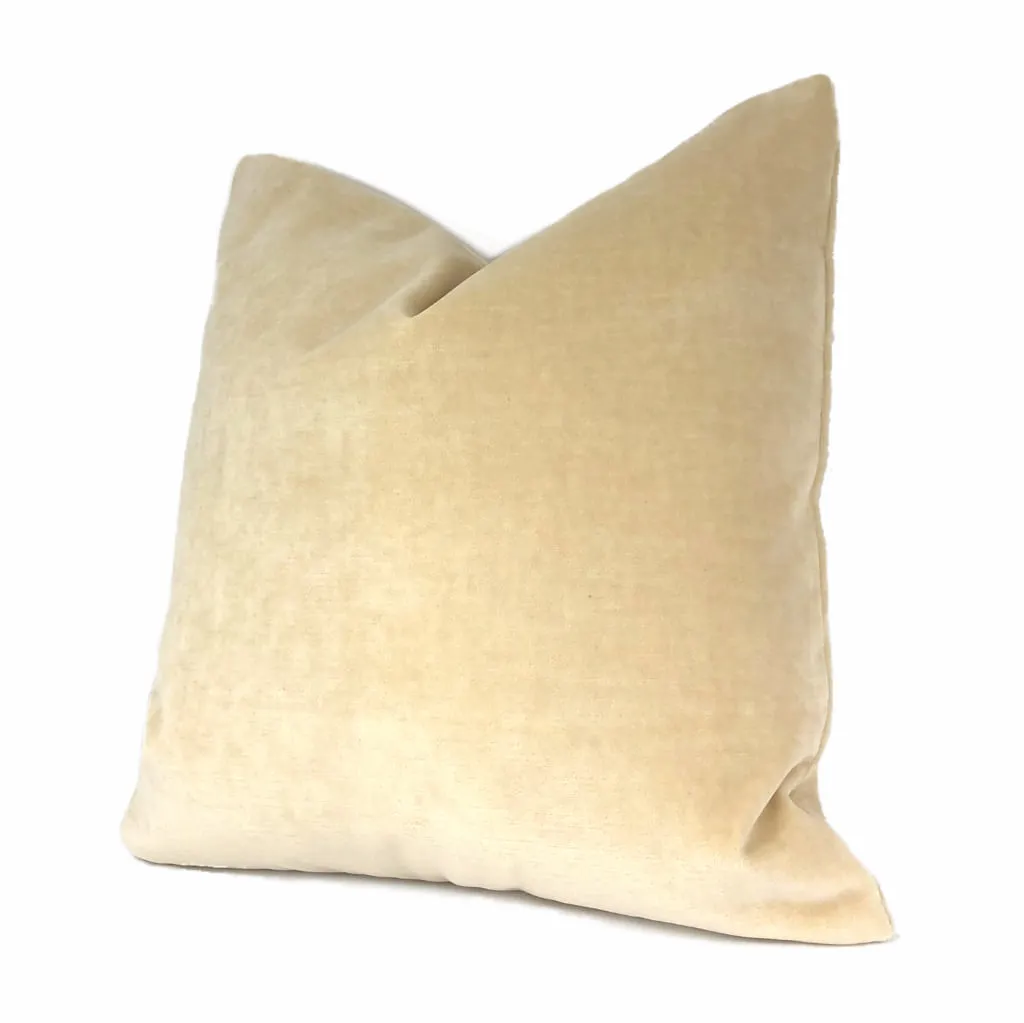 (CLEARANCE) JB Martin Parchment Ivory Cotton Velvet Pillow Cover