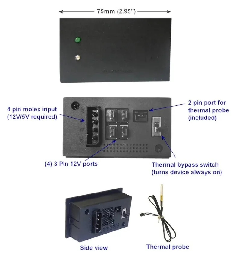 Coolerguys Triple 120mm Fan Cooling Kit with Thermal Controller