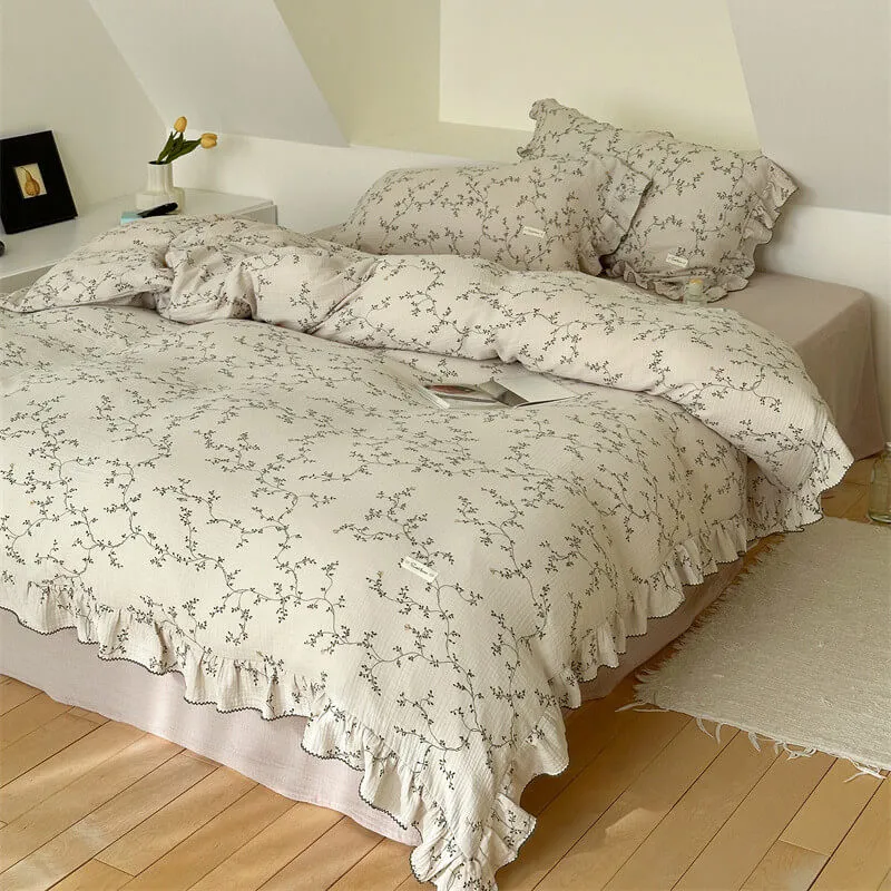 Cotton Muslin Bedding Set Queen