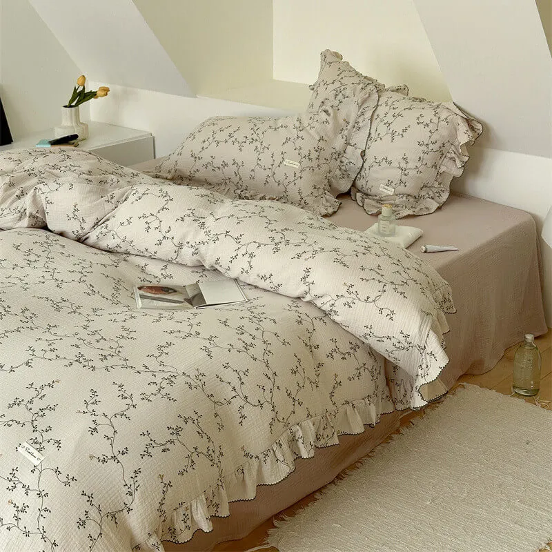 Cotton Muslin Bedding Set Queen