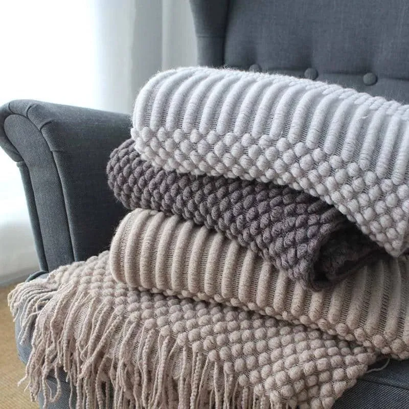 Cozy Knitted Sofa Blanket