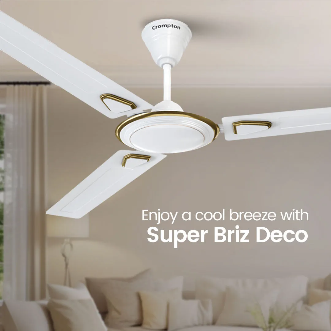 Crompton Surebreeze Super Briz Deco | Star Rated Ceiling Fan