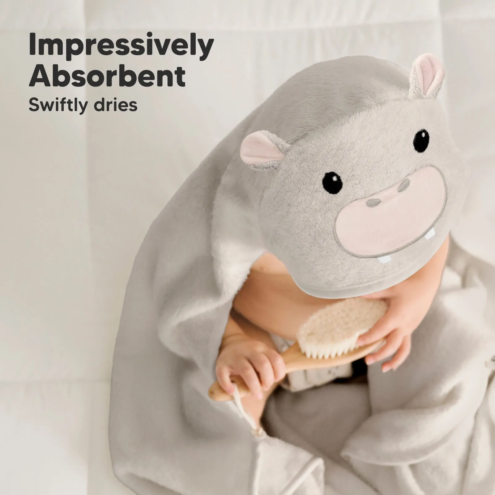 Cuddle Baby Hooded Towel (Hippo)