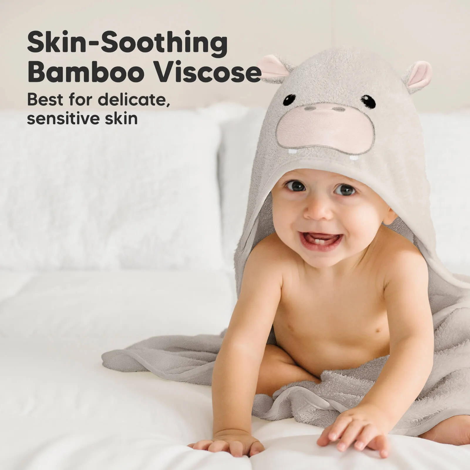 Cuddle Baby Hooded Towel (Hippo)