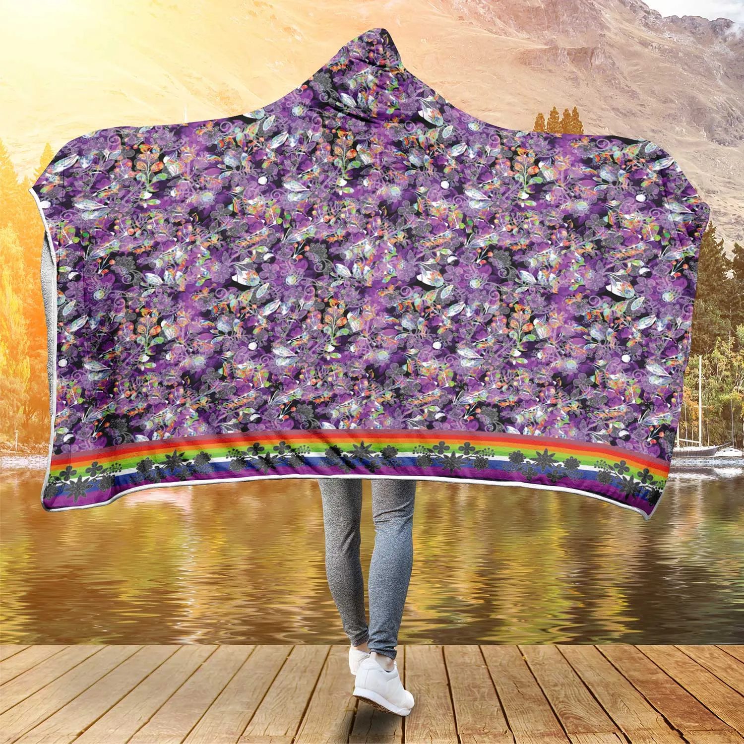 Culture in Nature Purple Hooded Blanket