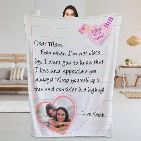 Custom Mom Blanket with Photo-Gift for Mom