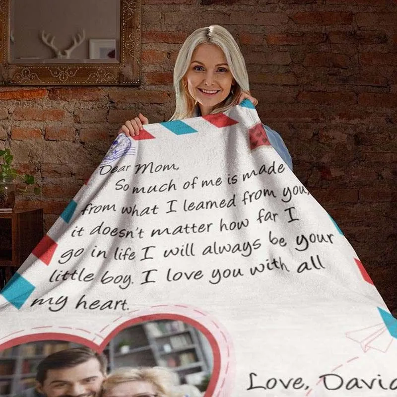 Custom Mom Blanket with Photo-Gift for Mom