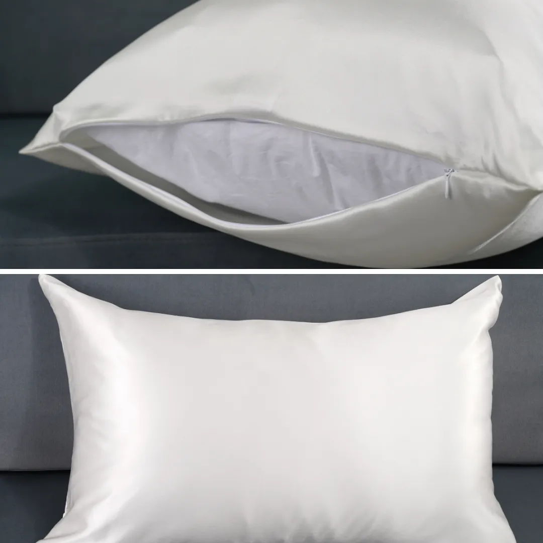 Custom Wholesale Silk Pillowcase 19 Momme Zipper Closure - 50×60cm