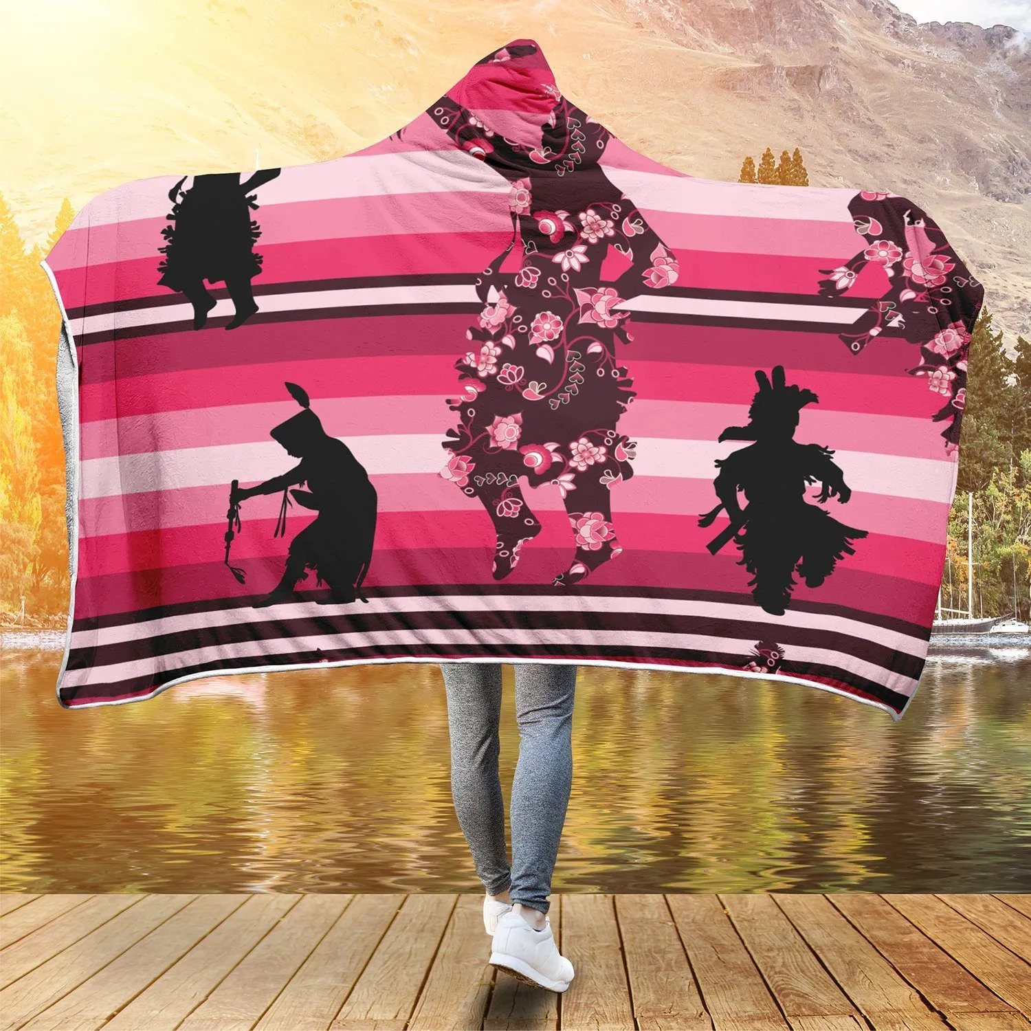 Dancers Floral Amour Hooded Blanket