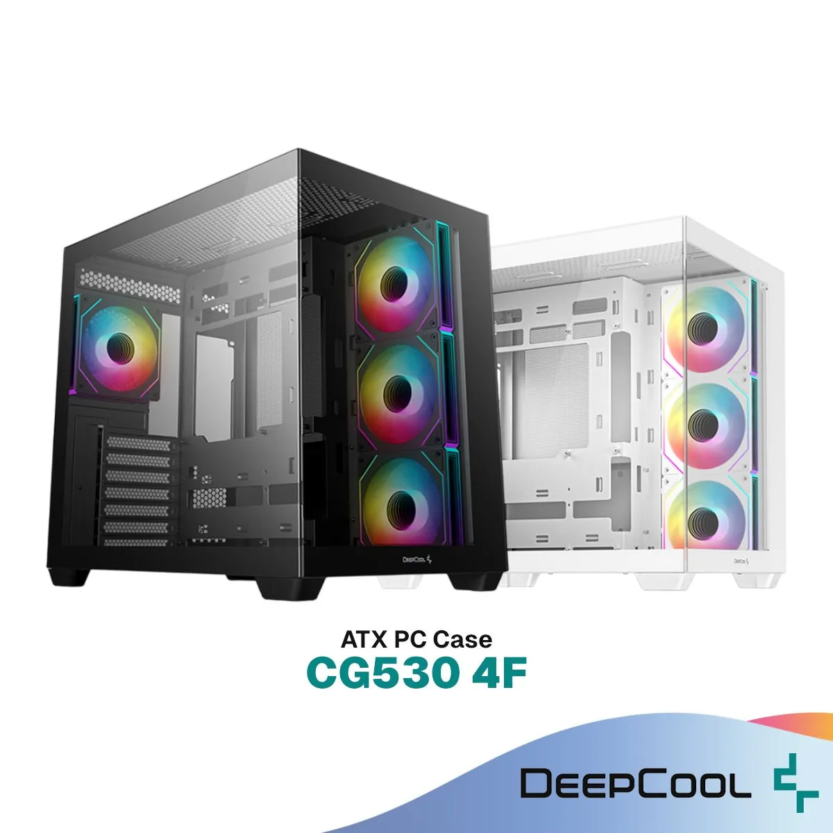 DEEPCOOL CG530 4F BLACK / WHITE Mid Tower (ATX) Gaming PC Case