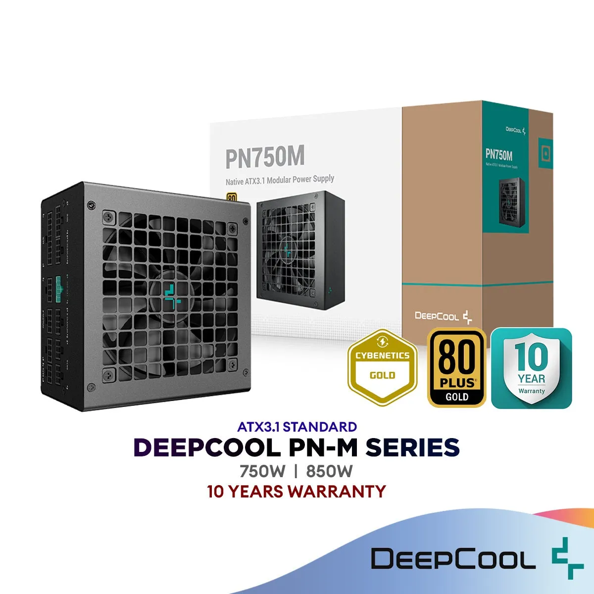 DeepCool PN750M (750W) / PN850M (850W) Fully Modular ATX3.1 Power Supply (PSU) | 80PLUS GOLD / CYBENETICS GOLD