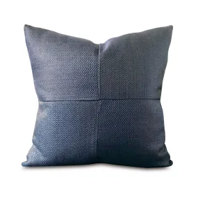 Denim Blue Geometric Chevron Throw Pillow Cover 20x20