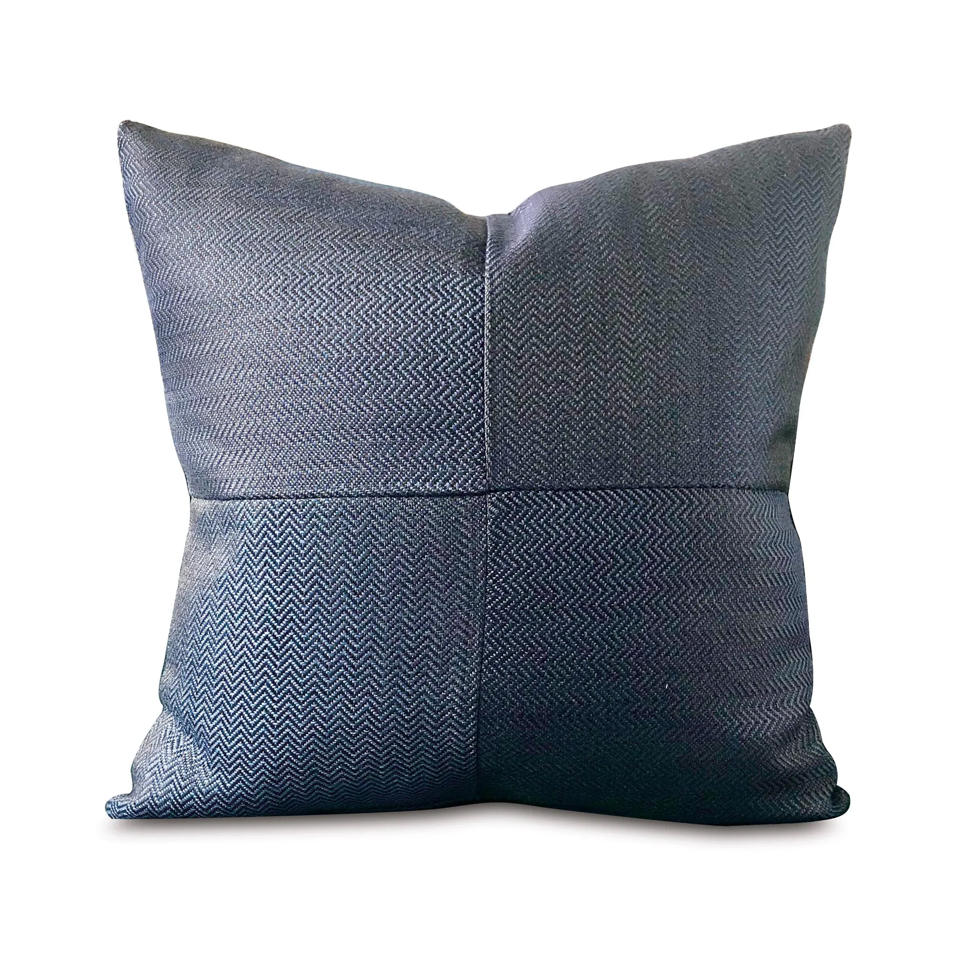 Denim Blue Geometric Chevron Throw Pillow Cover 20x20