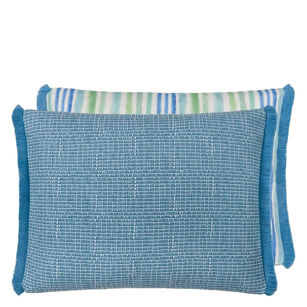 Designers Guild Pompano Aqua Outdoor Decorative Pillow