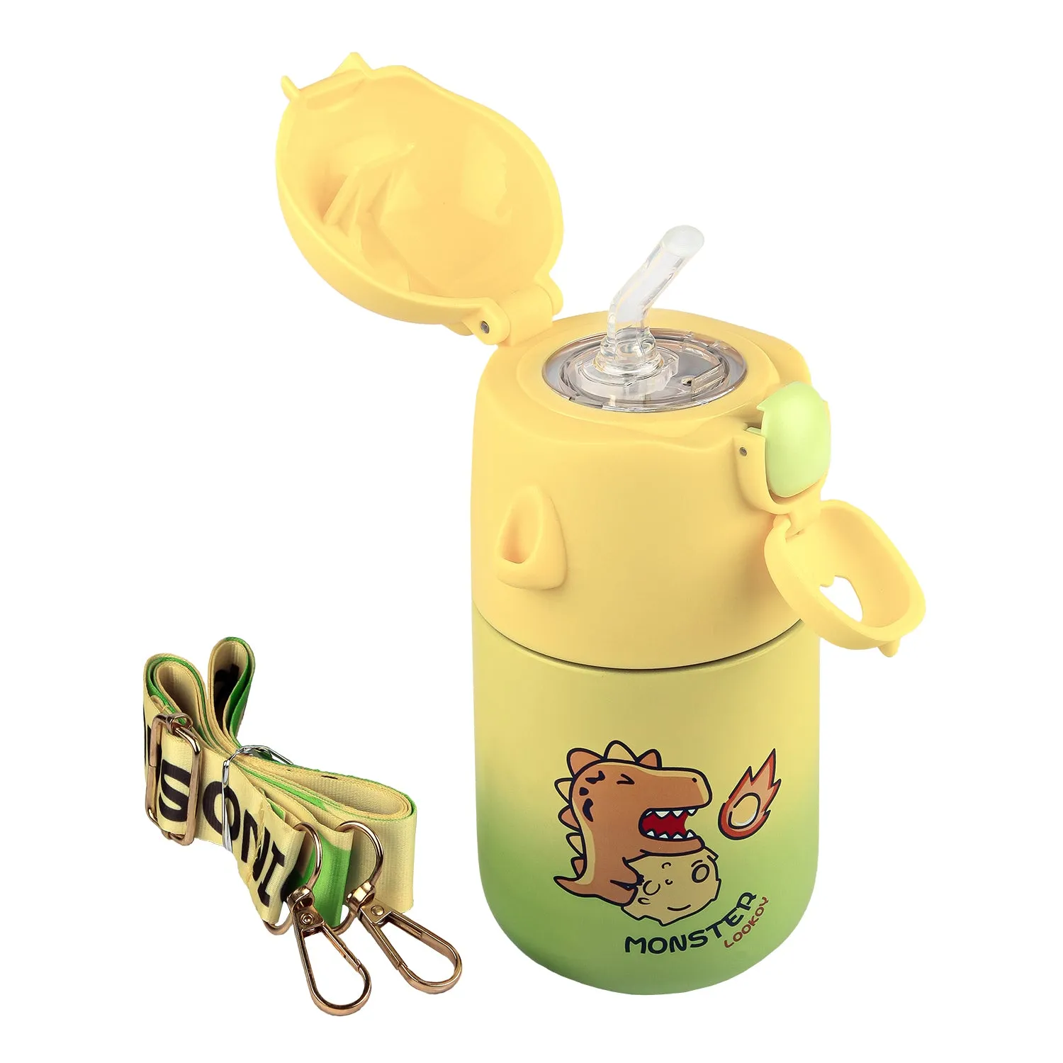 DINO PRINT SIPPER BOTTLE - YELLOW