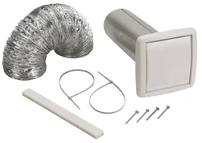 Dundas Jafine ProVent EXWTZW Bathroom Fan Vent Kit, White, 5-Piece :EA: QUANTITY: 1