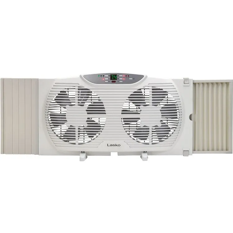 Electrically Reversible Twin Window Fan with Remote Control