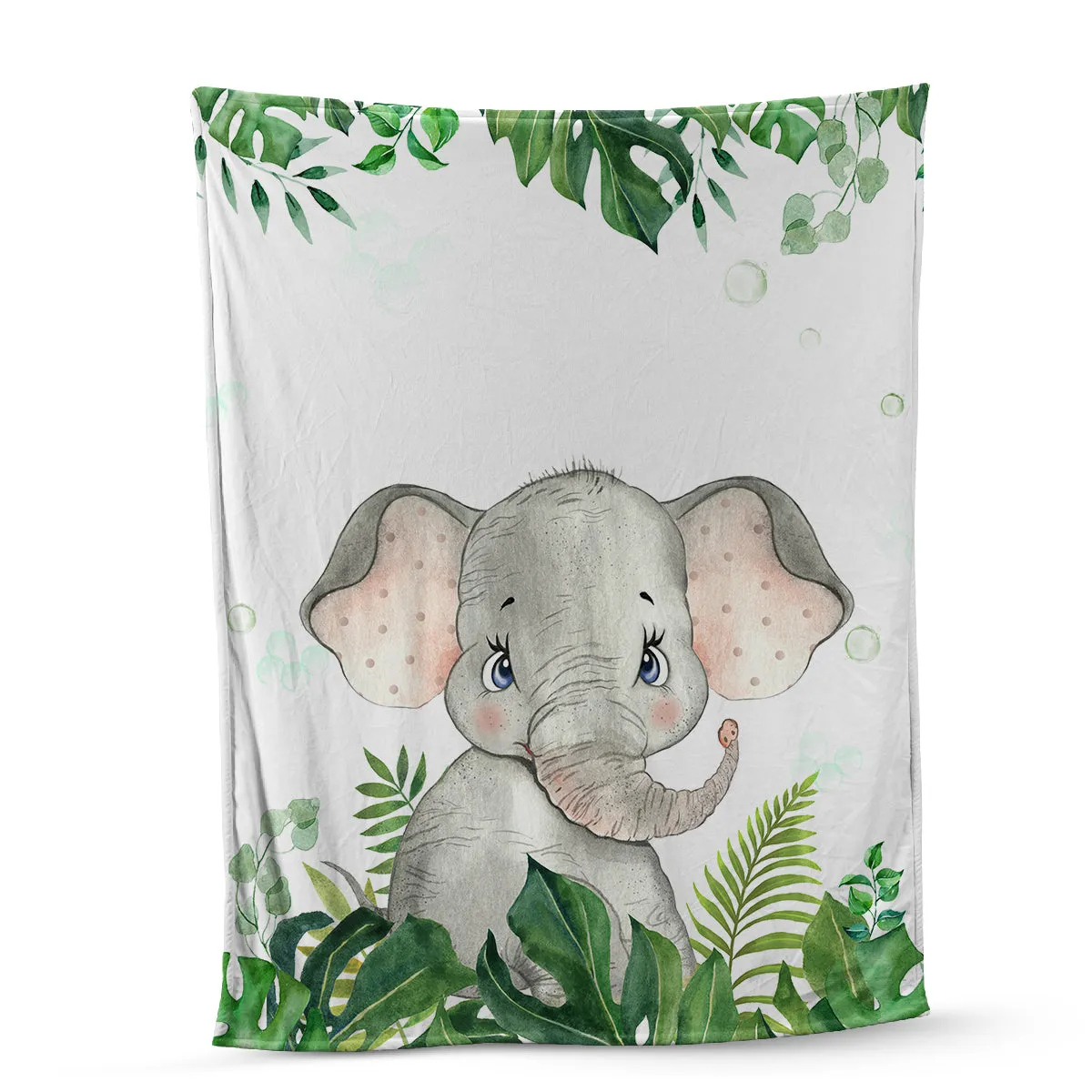 Elephant Custom Blanket For Baby, Personalized Safari Blanket, Personalized Kids Throw Blanket, Animal Lover Gifts, Nursery Bedroom Decor