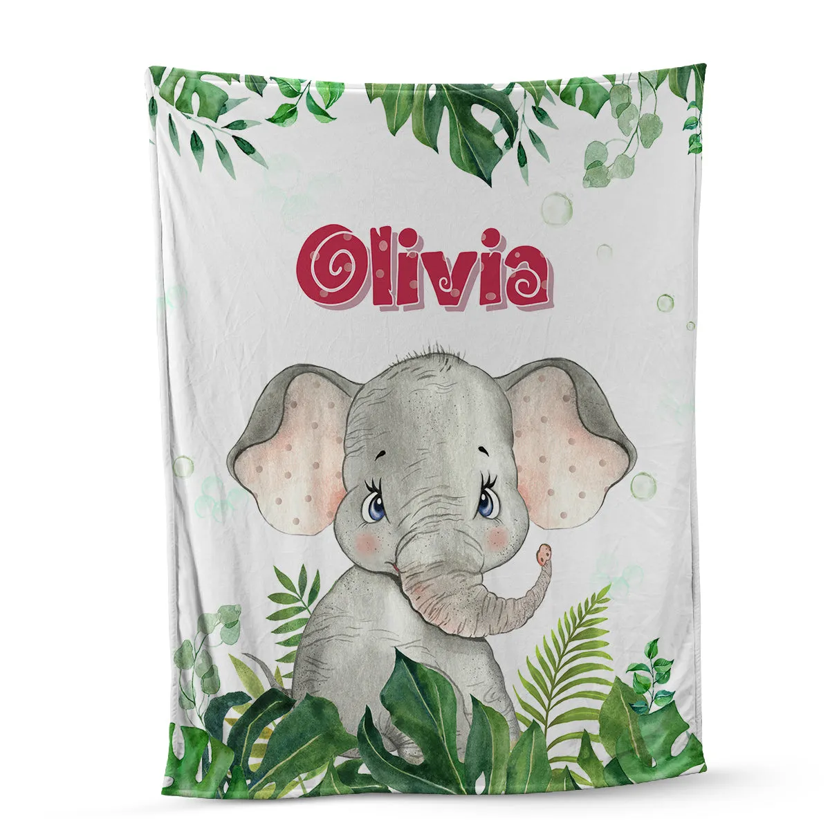 Elephant Custom Blanket For Baby, Personalized Safari Blanket, Personalized Kids Throw Blanket, Animal Lover Gifts, Nursery Bedroom Decor