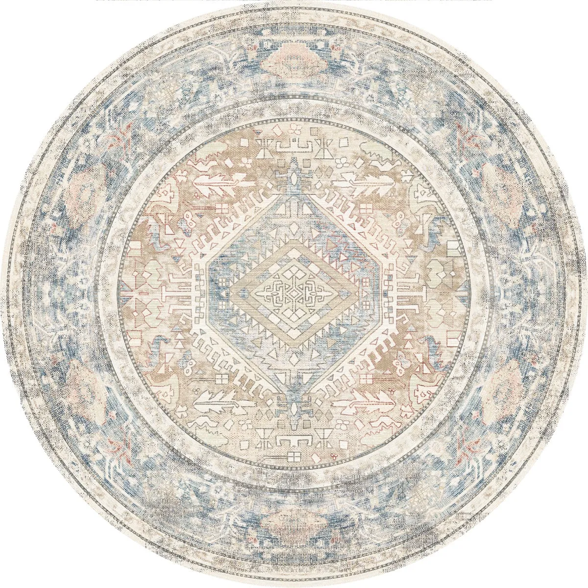 Elera Blue Red Beige Rug