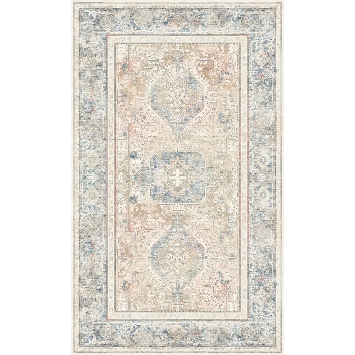 Elera Blue Red Beige Rug