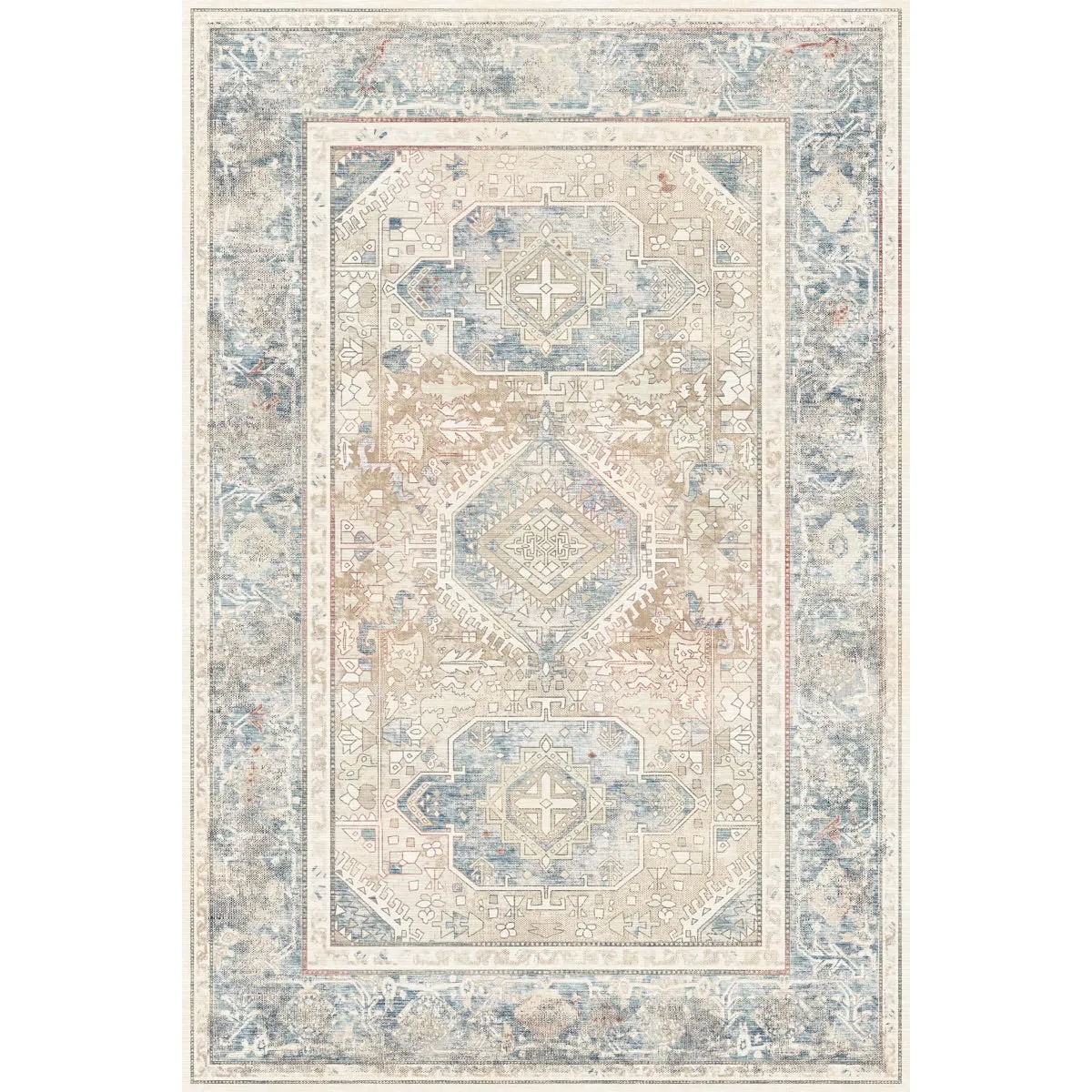 Elera Blue Red Beige Rug