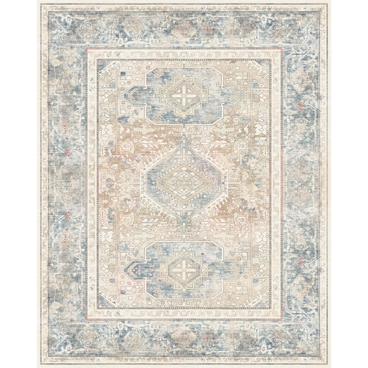 Elera Blue Red Beige Rug