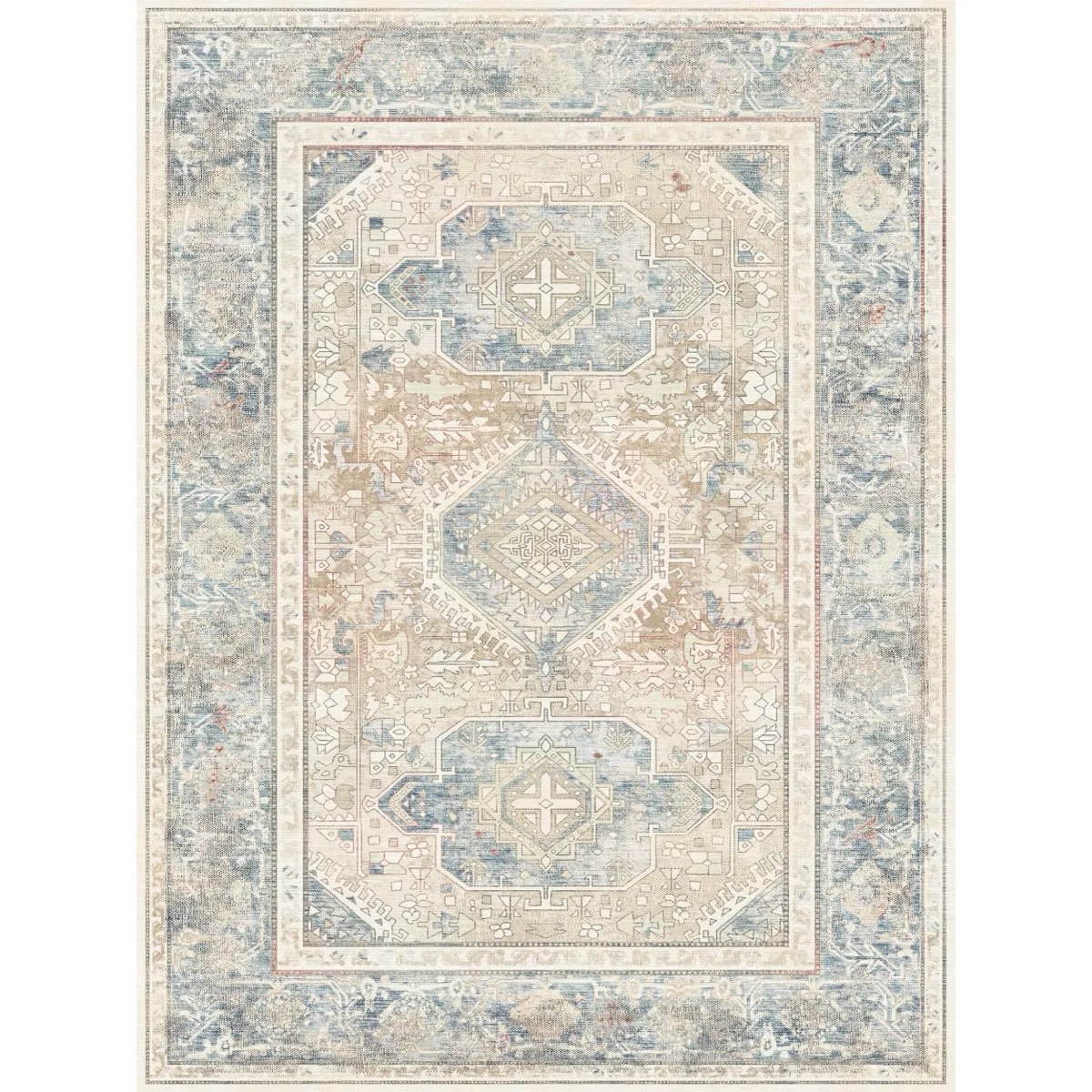 Elera Blue Red Beige Rug