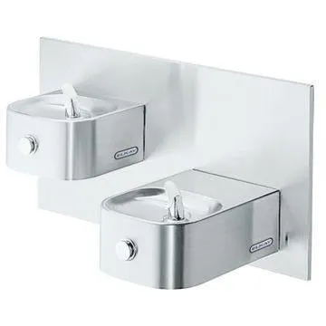 Elkay EDFP217C | In-wall Bi-level Soft-sides Drinking Fountain | Filterless, Non-refrigerated, Stainless Steel