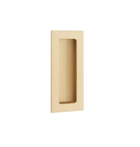 Emtek Modern Rectangular Knurled Flush Pull with Plain Pocket