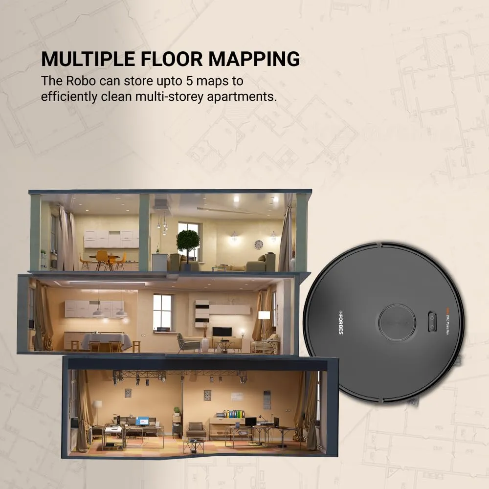 Eureka Forbes Lvac Voice NUO Robotic Automatic Vacuum Cleaner with Smart Voice Control,3D Laser Mapping,Room Zoning,Cleans Silently